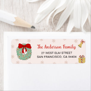 Winter Wreath Christmas Return Address