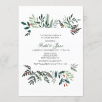 Winter Wreath Couples Shower Invitation
