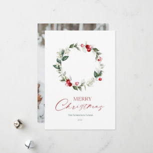 Winter Wreath Custom Photo Card