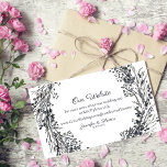 Winter Wreath Florals Wedding Website | Navy Blue Enclosure Card<br><div class="desc">Winter watercolor navy blue berries on vine wreath on white background with personal templates in centre,  created for you,  and midnight blue on back.</div>