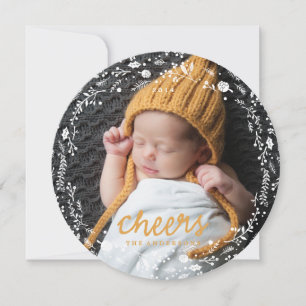 Winter Wreath Foliage CHEERS Holiday Card