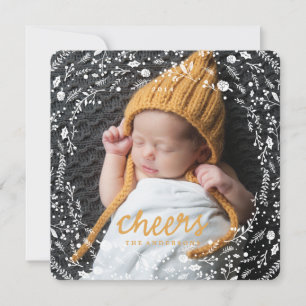 Winter Wreath Foliage CHEERS Holiday Card