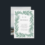 Winter Wreath Modern Wedding Details Green Enclosure Card<br><div class="desc">Winter Wreath Modern Wedding Details Green</div>