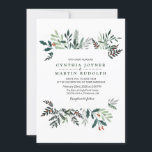 Winter Wreath Wedding Invitation<br><div class="desc">Winter Watercolor Wreath Christmas Holiday Wedding Invitation</div>