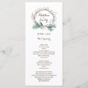 Winter Wreath Wedding Program