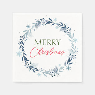 Winter wreath with Merry Christmas Napkin