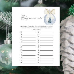 Winter xmas ball Baby name race game