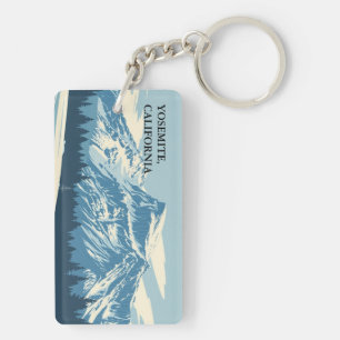 Winter Yosemite Valley: Retro National Park Keychain