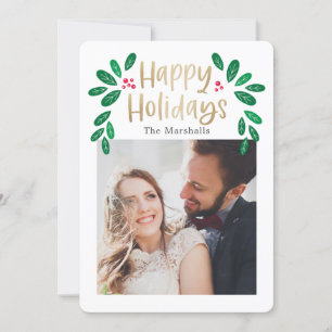 Winterberries Editable Color Holiday Carte photo