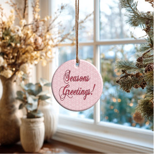 Winterberry Asanoha Seasons Greetings Ceramic Ornament