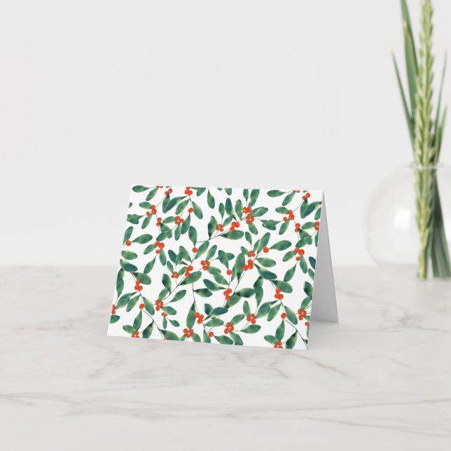 Winterberry (Classic) Happy Holidays Card (Front)