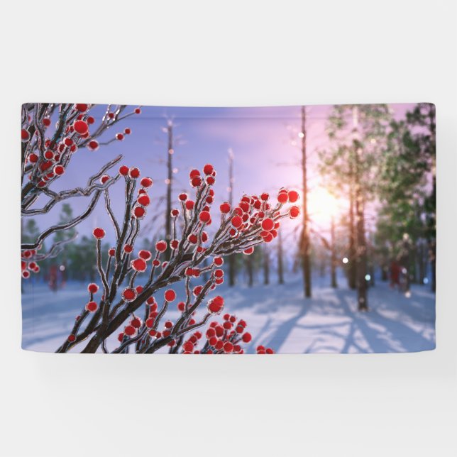 Winterberry dans la bannière de glace (Horizontal)