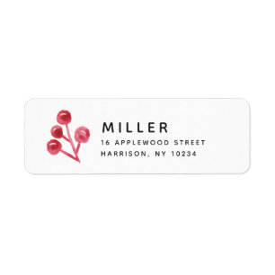 Winterberry Holiday Return Address Label
