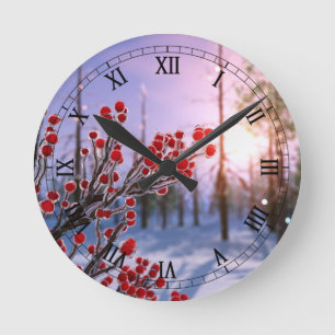 Winterberry in Ice Clock