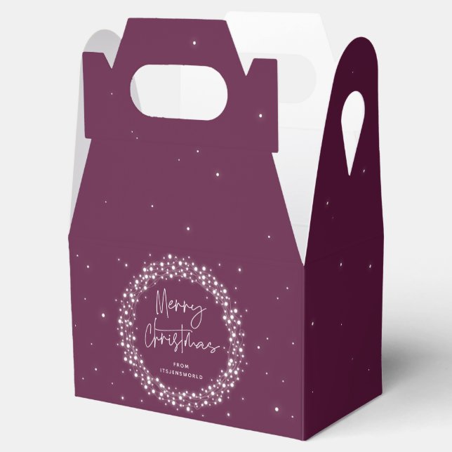 Winterberry Merry Christmas Sparkling Lights Favor Box (Opened)