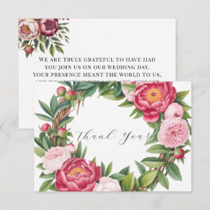 Winterberry Primrose Floral Wedding Thank You Card
