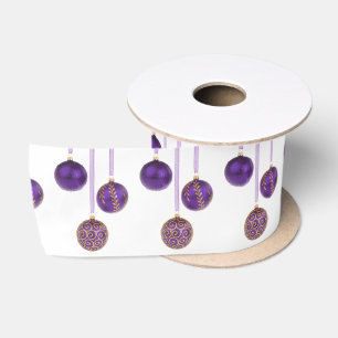 Winterberry Purple Christmas Ornaments Satin Ribbon