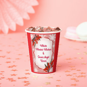 Winterberry White Winter Wishes Snow Angel Kisses Paper Cups