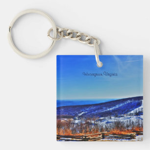 Wintergreen Virginia Mountain Ski Resort in Winter Keychain