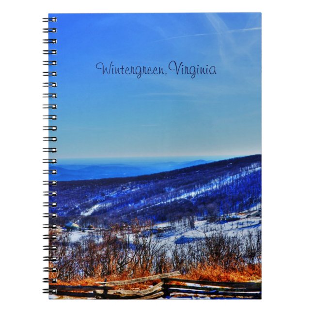 Wintergreen Virginia Mountain Ski Resort in Winter Notebook (Front)