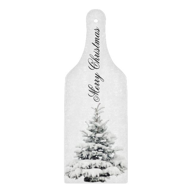 WINTERLAND Christmas wine paddle cutting board  (Front)