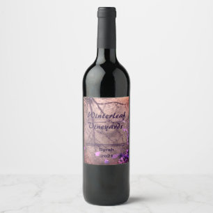 "Winterleaf" Salmon Top, Set of 6 Wine Labels