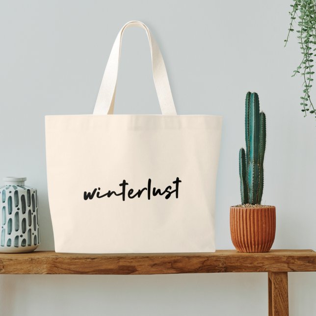 Winterlust | Winter Modern Minimalist Christmas Large Tote Bag (Creator Uploaded)