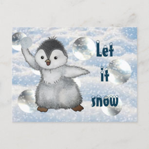 Winterpinguin Postkarte Postcard