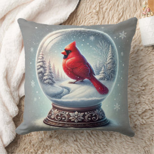 Winter's Cardinal Keepsake Throw Pillow