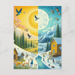 Winter's Chill to Spring's Happy Vernal Equinox Postcard