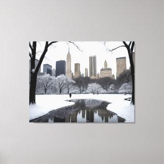 Winter's Embrace in Central Park Canvas Print