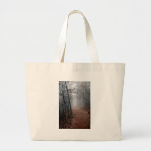 Winters Fog - No End in Sight on the Trail Gifts Large Tote Bag