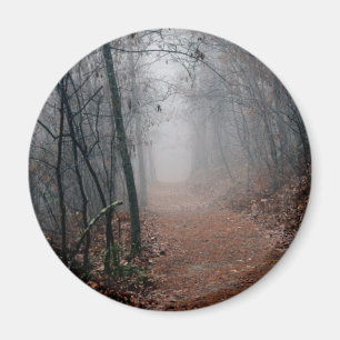 Winters Fog - No End in Sight on the Trail Gifts Magnet