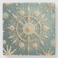 Winter's Golden Embrace: A Snowflake Serenade
