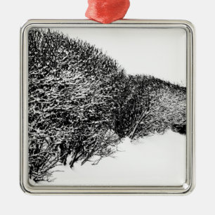 winter's hedge metal ornament