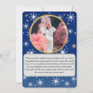 Winter's magic Twin Baby shower Thank you