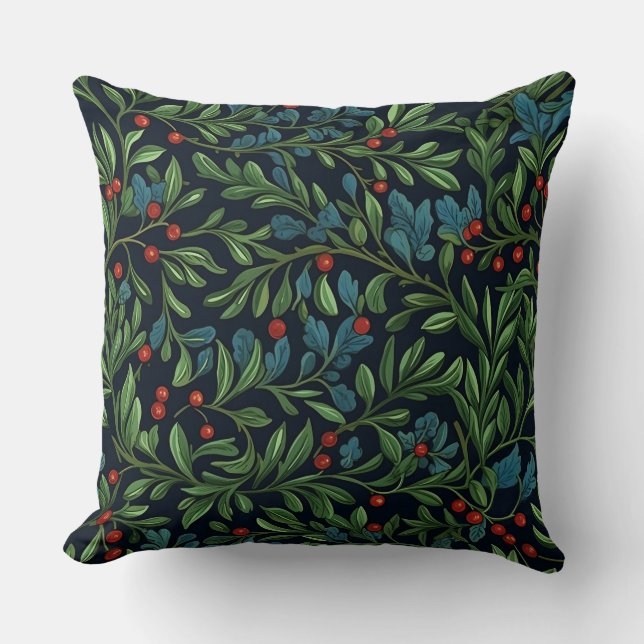 Winter's Morris Garden Botanical Throw Pillow (Front)