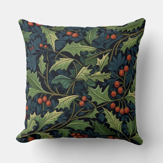 Winter's Morris Garden Botanical Throw Pillow (Front)