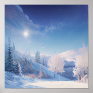 Winter's Peaceful Hills Poster