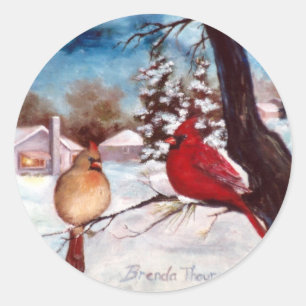 Winters Serenity Cardinal Sticker