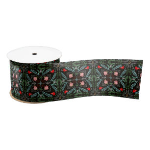 Winters Snowflakes, Poinsettias, Cardinals  Satin Ribbon