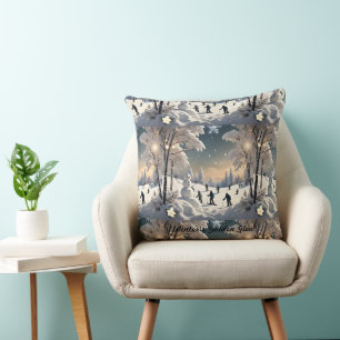 "Winter's Snowy Splendour" Throw Pillow