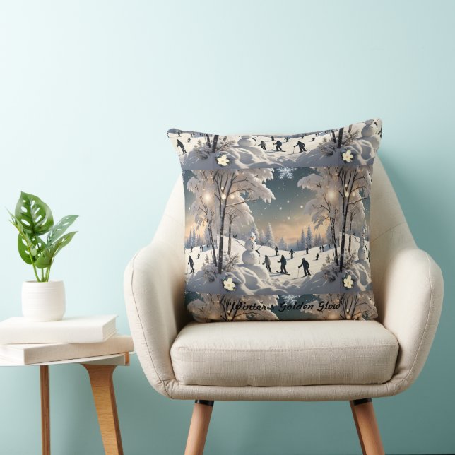 "Winter's Snowy Splendour" Throw Pillow (Chair)
