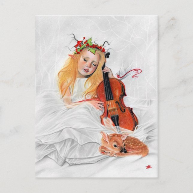 Winter's Song Elven princess Postcard (Front)