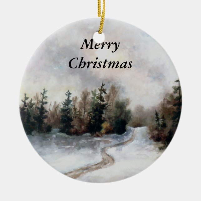 Winters Sunset Christmas Ornament (Front)