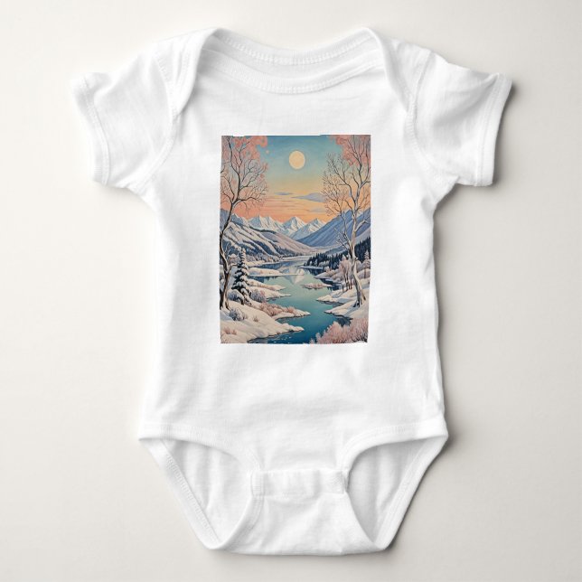 Winter's Tranquility Baby Bodysuit (Front)
