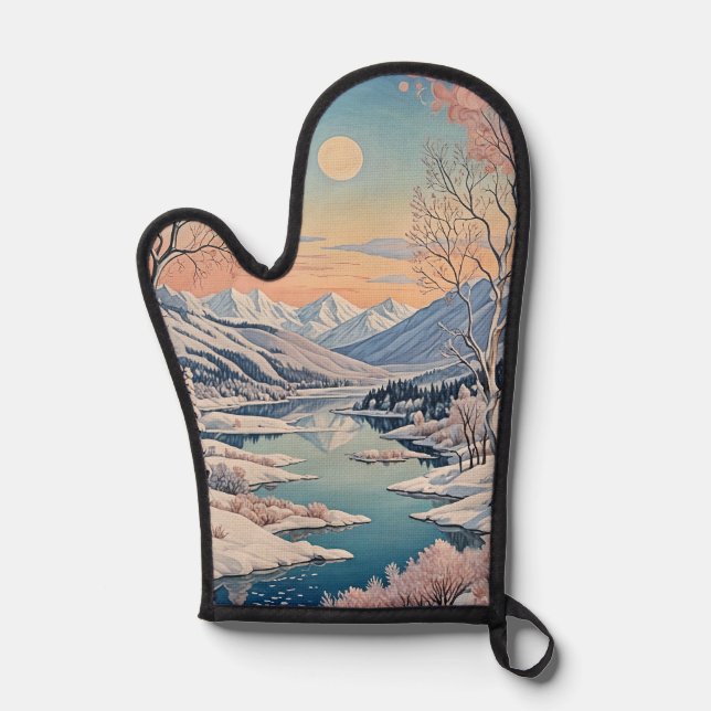 Winter's Tranquility Oven Mitt (Front)
