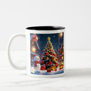 "Winter's Warm Embrace" Two-Tone Coffee Mug