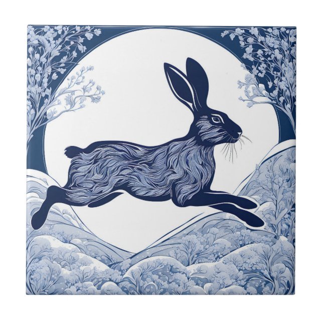 Winter's Whispers of Magical Hare Tile (Front)