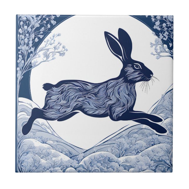 Winter's Whispers of Magical Hare Tile (Front)